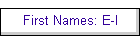 First Names: E-I