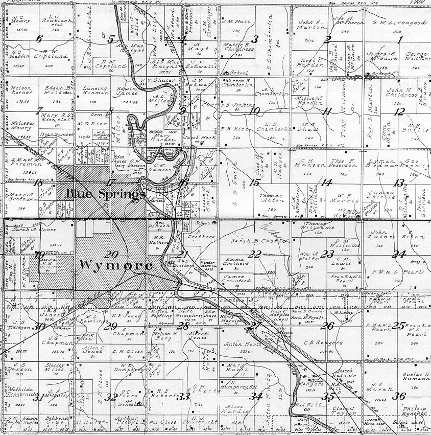 1922 Gage Co., NE Atlas Plat Map