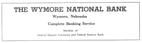 Wymore National Bank ad