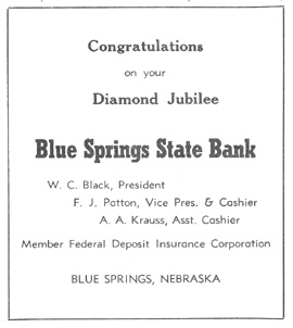 Blue Springs State Bank ad
