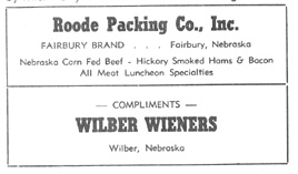 Roode Packing Co. Inc  Wilber Wieners ads