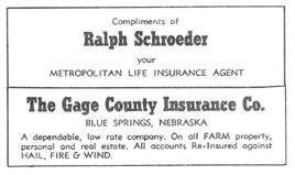 Ralph Schroeder  Gage County Insurance ads