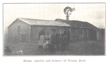 Home (partly sod house) of Frank Broz