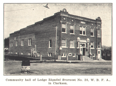 Community Hall of Lodge Zapadni Svornost No. 28, W.B.F.A., in Clarkson