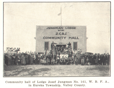 Community hall of Lodge Josef Jungman No. 161, W.B.F.A., in Eureka Township, Valley County.
