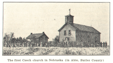 The first Czech church in Nebraska (in Abie, Butler County)