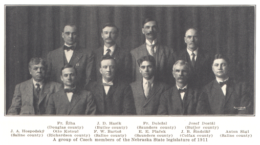 A group of Czech members of the Nebraska Sate legislature of 1911