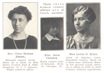 These three women county officers are of Czech ancestry.