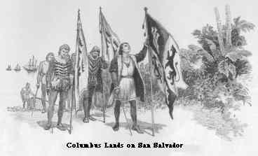 Columbus lands at San Salvador