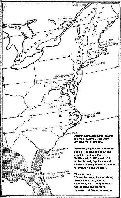 Map of East Coast Settlements