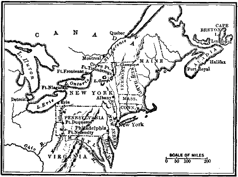 map: FRENCH AND INDIAN WARS