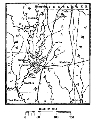 Map: Vicksburg & surroundings
