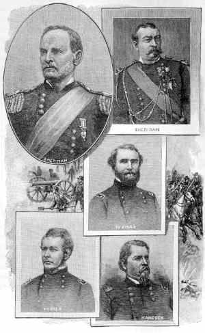 Sherman, Sheridan, Thomas, Hooker, and Hancock