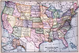 Map: U. S. A. in 1920