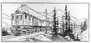ELECTRIC TRAIN IN THE ROCKIES