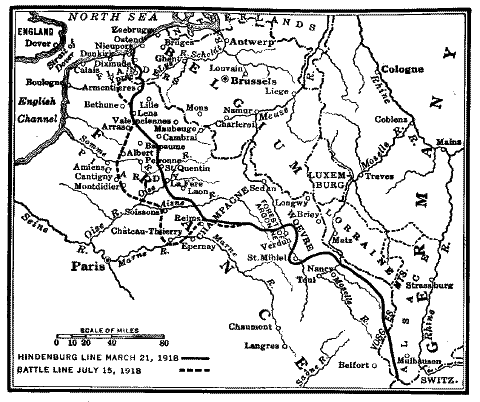 Map: GERMAN BATTLE LINES