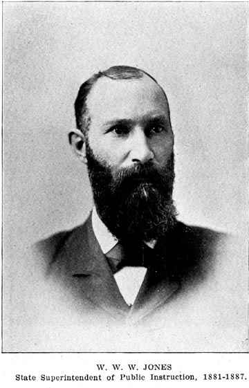 W. W. W. JONES State Superintendent of Public Instruction, 1881-1887.