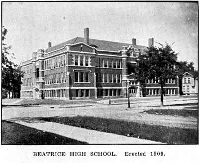 BEATRICE HIGH SCHOOL. Erected 1909.
