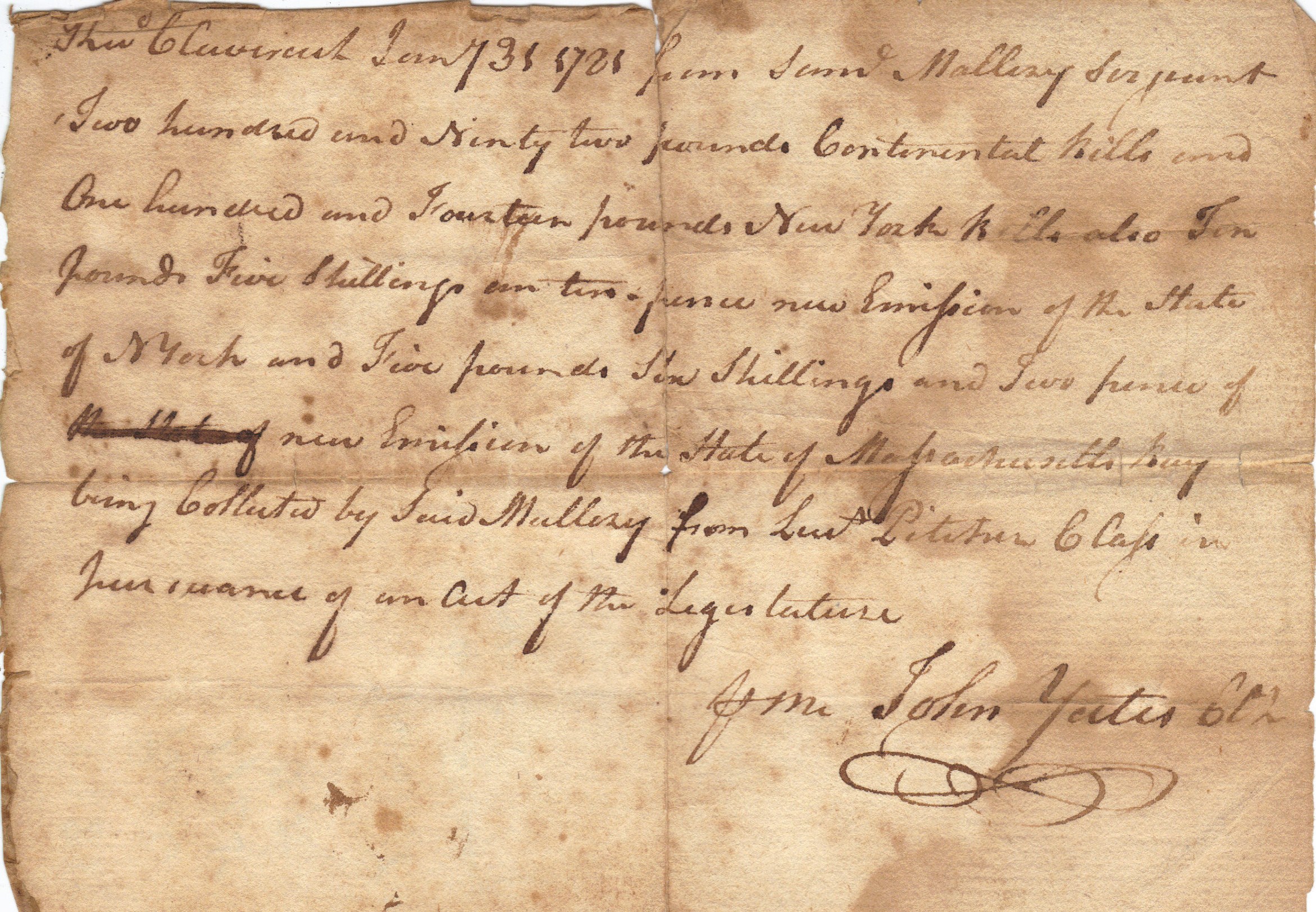 Old documents from Columbia County, New York, USA