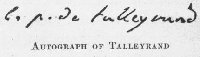 Autograph of Talleyrand
