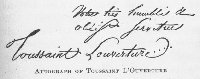 Autograph of Toussaint L'Overture
