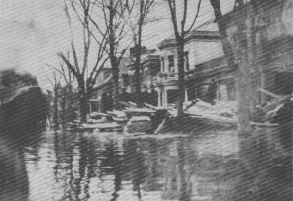Flood wreckage