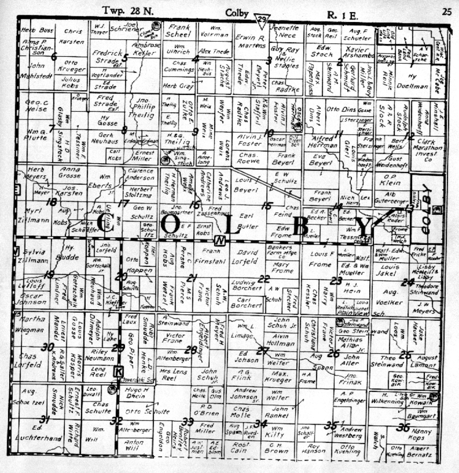 Colby Township, Clark Co., WI Maps