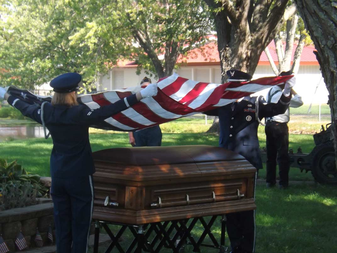 Folding the Flag at Memorial Service