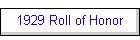 1929 Roll of Honor