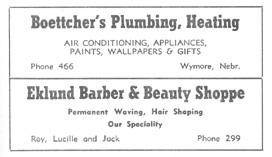 Boettcher's Plumbing, Heating - Eklund Barber & Beauty Shoppe ads