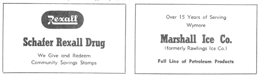 Schafer Rexall Drug - Marshall Ice Co. ads