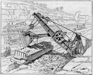 A STEAM SHOVEL AT WORK