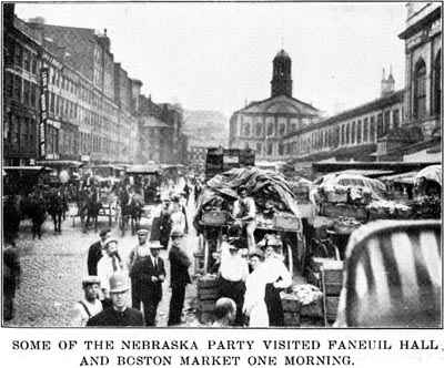 SOME OF THE NEBRASKA PARTY VISITED FANEUIL HALL AND BOSTON MARKET ONE MORNING.