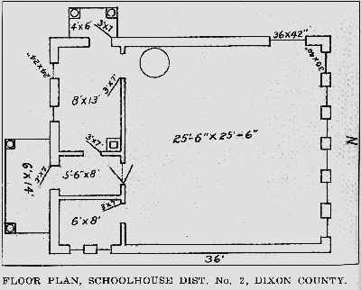 FLOOR PLAN, SCHOOLHOUSE DIST. No. 2, DIXON COUNTY.