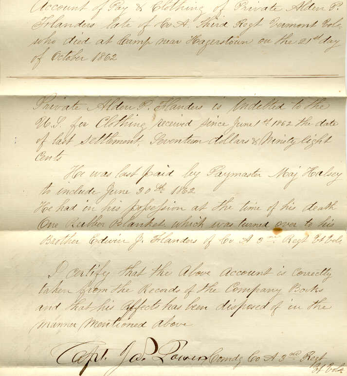 Inventory of Pvt. Flanders (61399 bytes)
